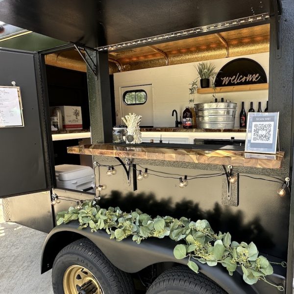 mobile bar in southwest michigan. decorated with ivy and craftsman design.
